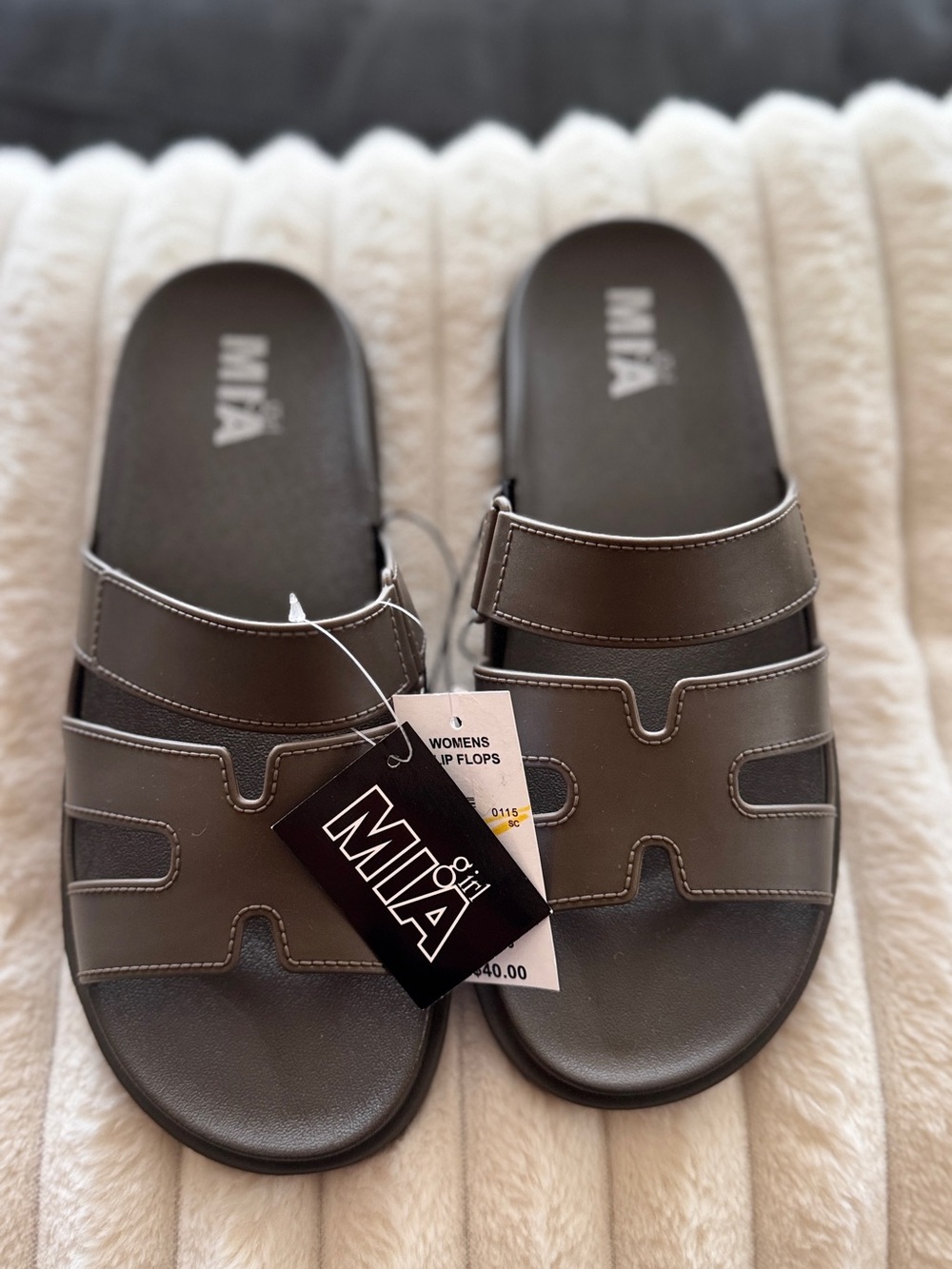 NWT!MIA Women's Double-Strap Slide Sandals